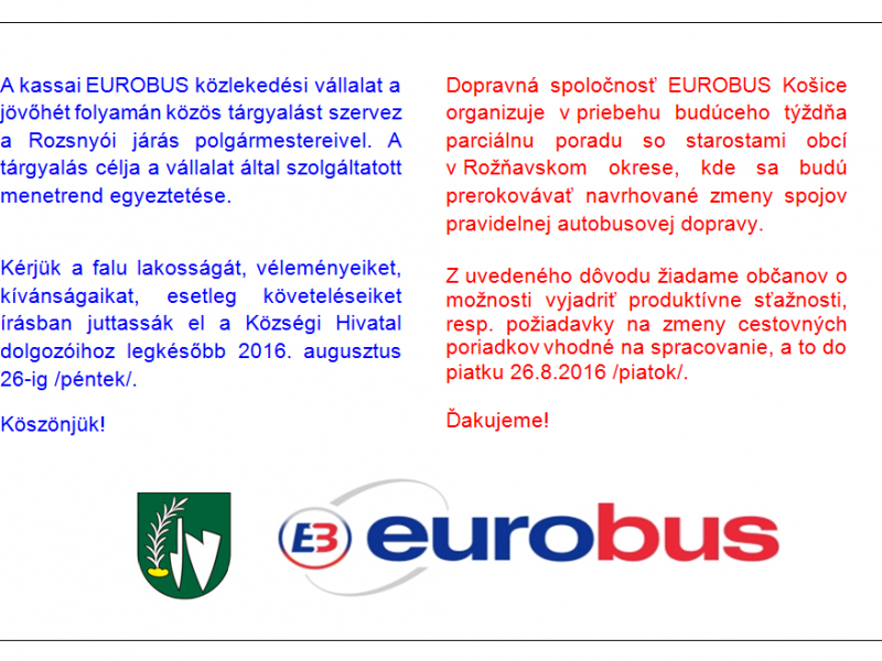 Aktuality / Porada so spoločnosťou EUROBUS