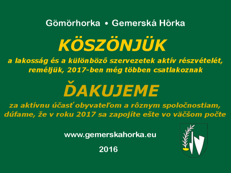 Gömörhorka 2016-ban / Gemerská Hôrka v roku 2016