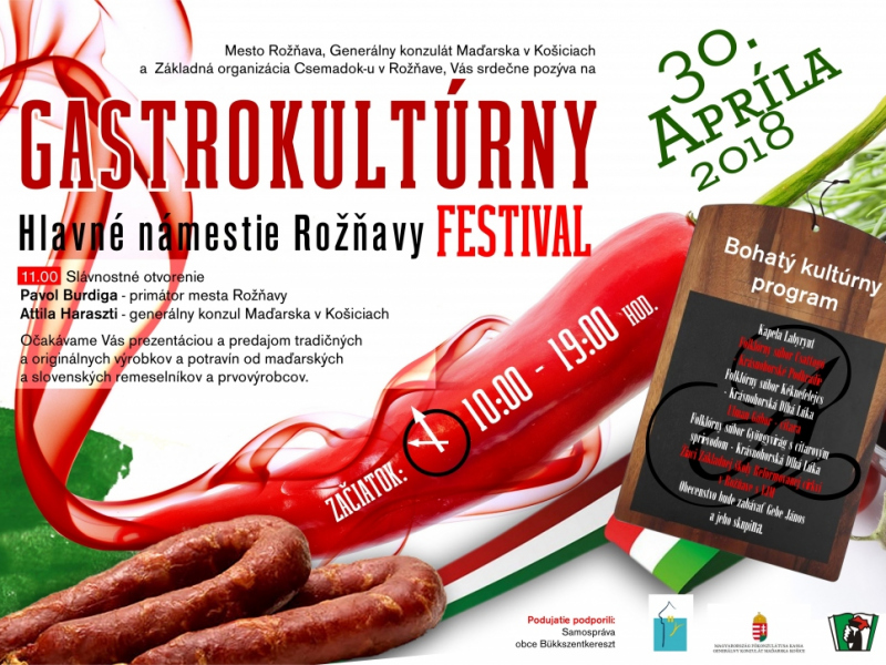 Podujatia v migroregióne / Gastrokultúrny festival v Rožňave