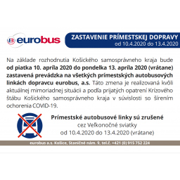 Zastavenie prímestskej dopravy počas veľkonočných sviatkov