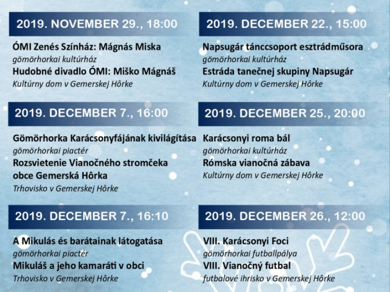 Aktuality / Advent v Gemerskej Hôrke 2019