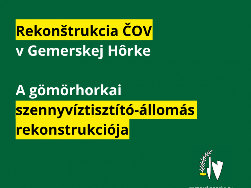 Aktuality / Rekonštrukcia ČOV v Gemerskej Hôrke