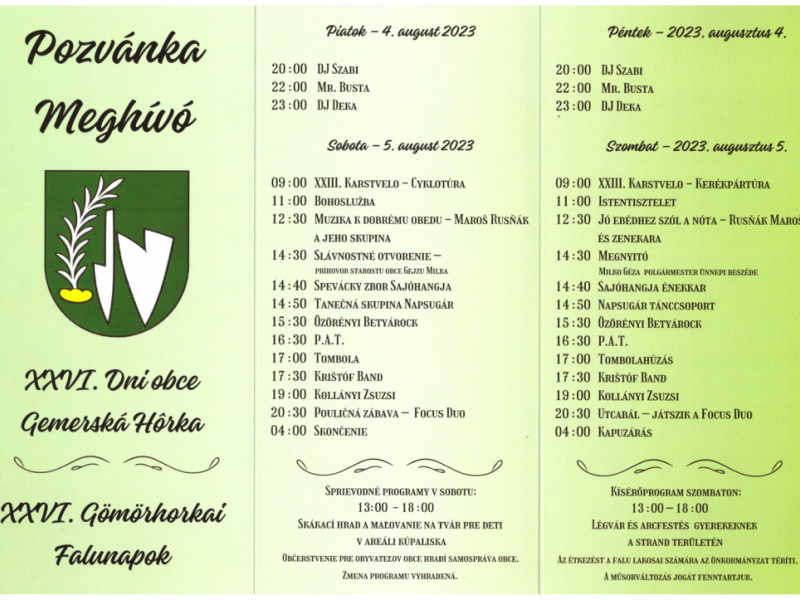 Aktuality / XXVI. Dni obce Gemerská Hôrka