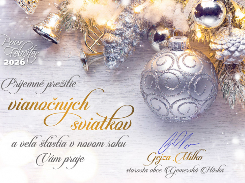 Aktuality / Vianočný a novoročný pozdrav starostu