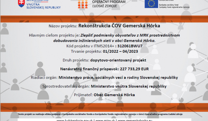 1. fotografia fotogalérie Úradná tabuľa / Rekonštrukcia ČOV Gemerská Hôrka