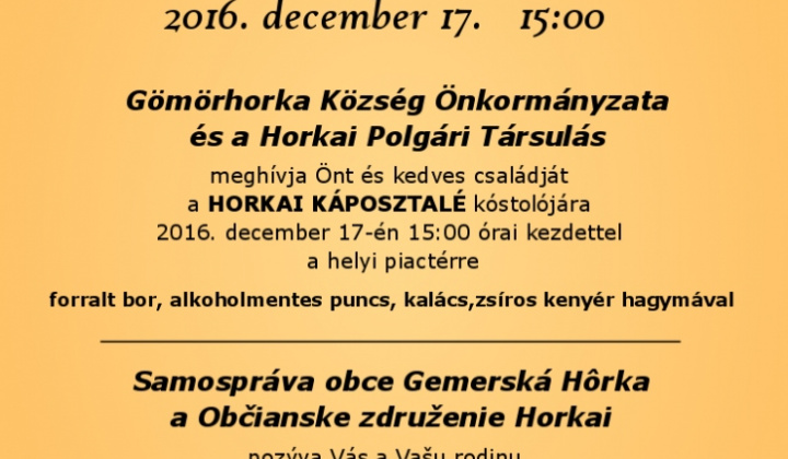 1. fotografia fotogalérie Podujatia v migroregióne / 3. Kapustnica HORKAI