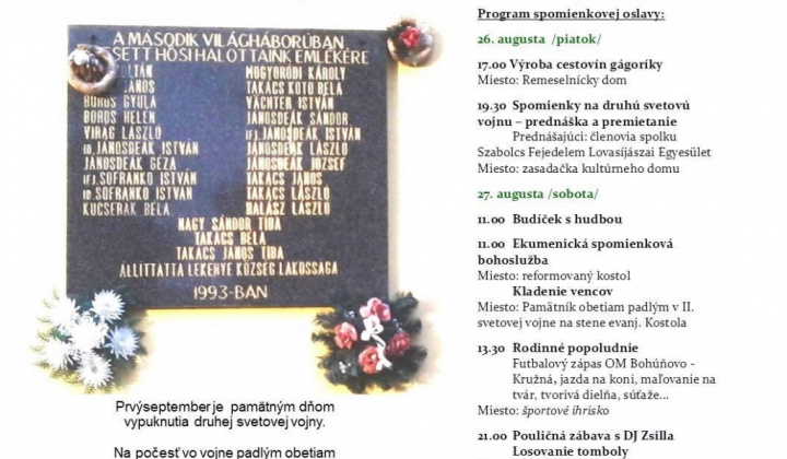 1. fotografia fotogalérie Podujatia v migroregióne / Spomienková slávnosť 
