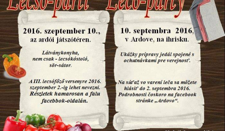 1. fotografia fotogalérie Podujatia v migroregióne / Lečo-Party v Ardove