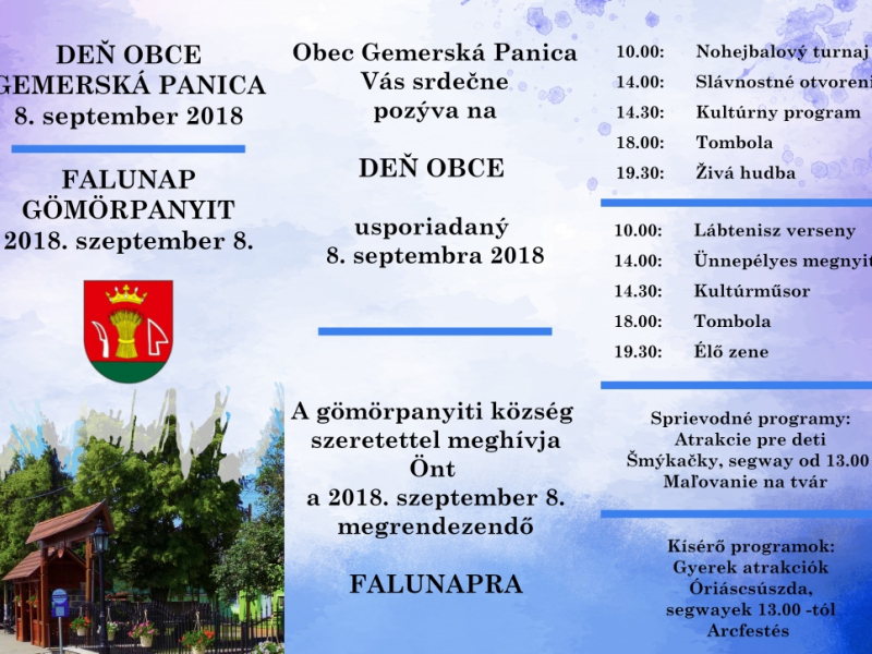 Podujatia v migroregióne / Deň obce Gemerská Panica