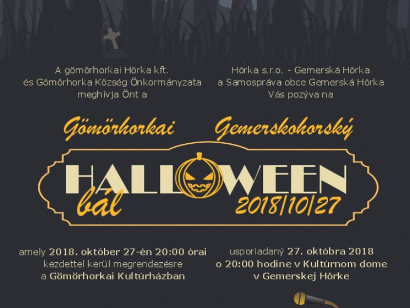 Podujatia v migroregióne / Halloween bál v Gemerskej Hôrke 