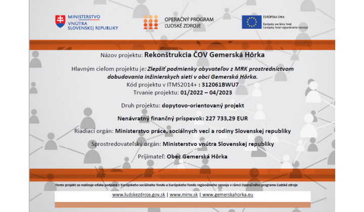 Fotka - Rekonštrukcia ČOV Gemerská Hôrka