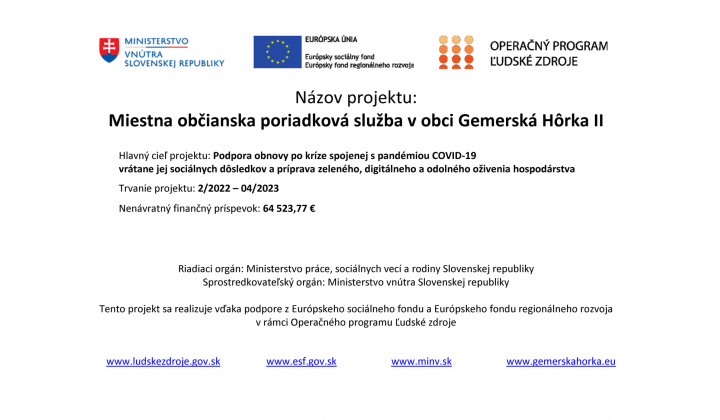 Fotka - Miestna občianska poriadková služba - dotácia 2022-2023