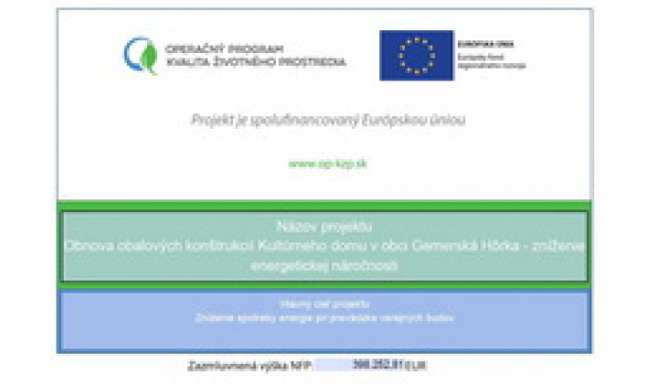 Fotka - Kultúrház energiahatékonyságának csökkentése